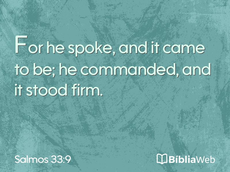 Salmos 33:9 em imagem para compartilhar