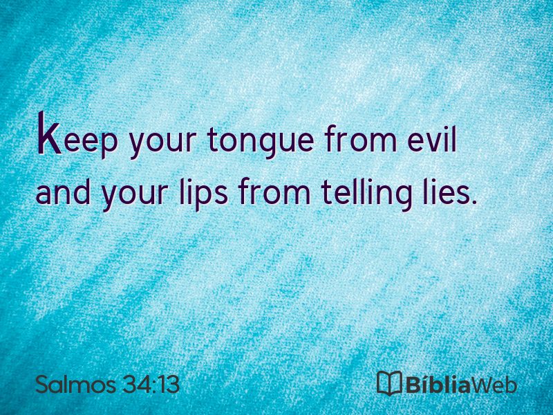 Salmos 34:13 em imagem para compartilhar