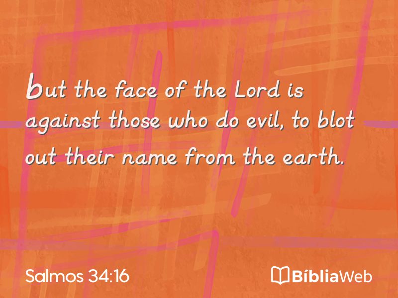 Salmos 34:16 em imagem para compartilhar