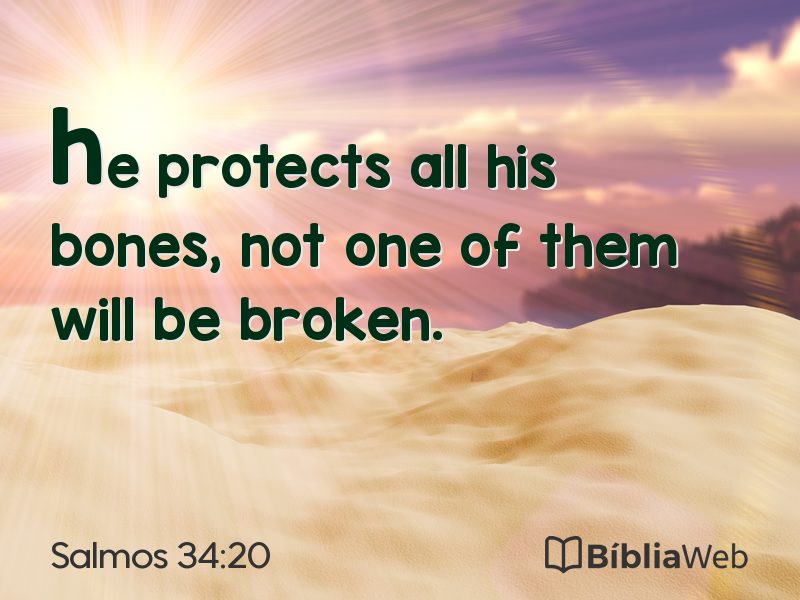 Salmos 34:20 em imagem para compartilhar
