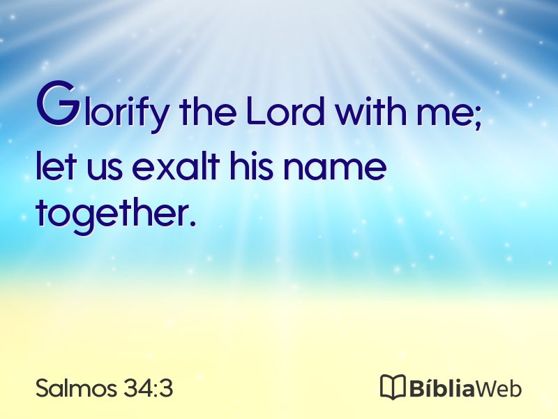 Salmos 34:3 em imagem para compartilhar
