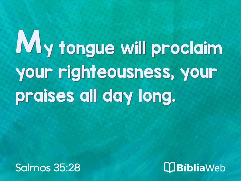 Salmos 35:28 em imagem para compartilhar