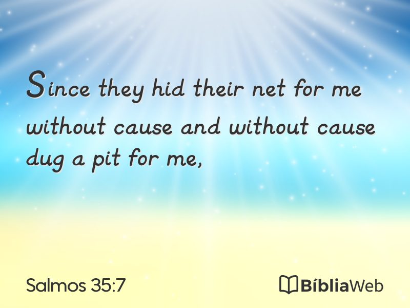 Salmos 35:7 em imagem para compartilhar