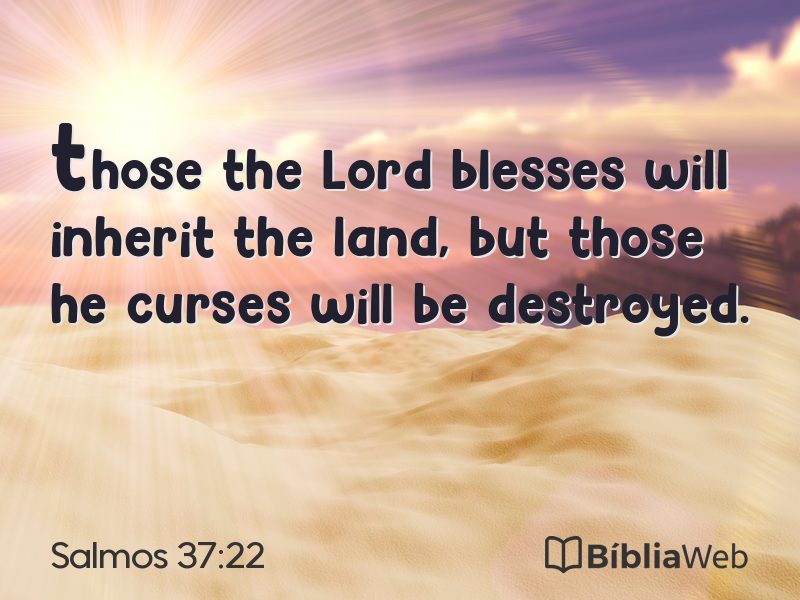 Salmos 37:22 em imagem para compartilhar