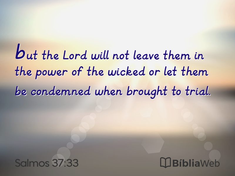 Salmos 37:33 em imagem para compartilhar