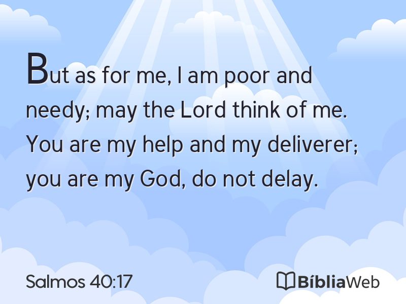 Salmos 40:17 em imagem para compartilhar