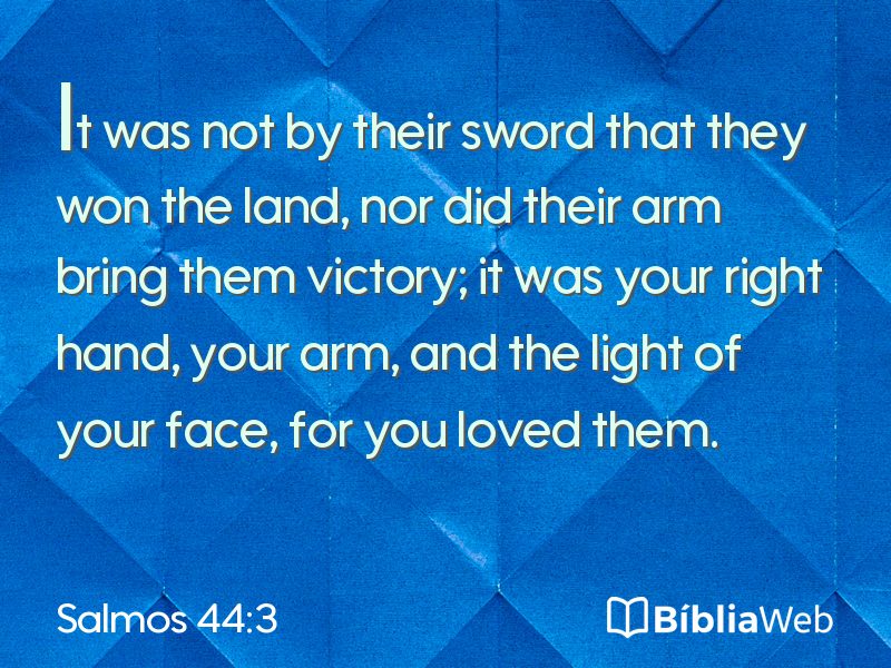 Salmos 44:3 em imagem para compartilhar