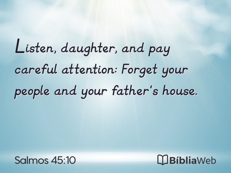 Salmos 45:10 em imagem para compartilhar