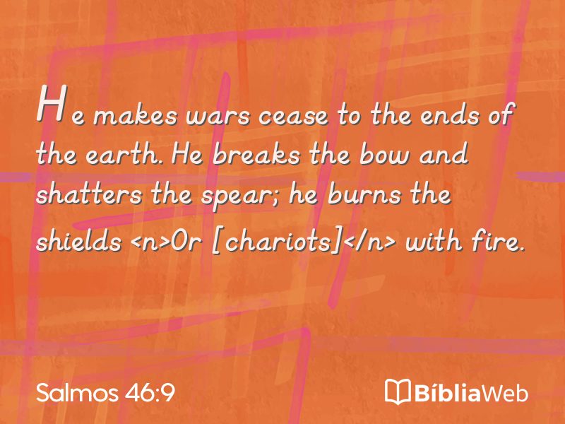Salmos 46:9 em imagem para compartilhar