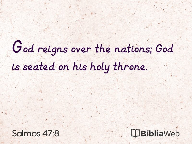 Salmos 47:8 em imagem para compartilhar