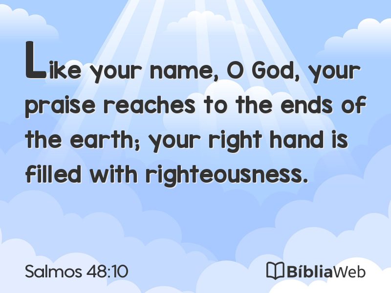 Salmos 48:10 em imagem para compartilhar
