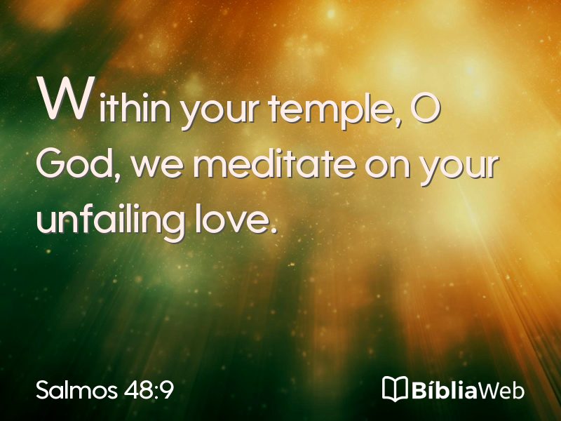 Salmos 48:9 em imagem para compartilhar