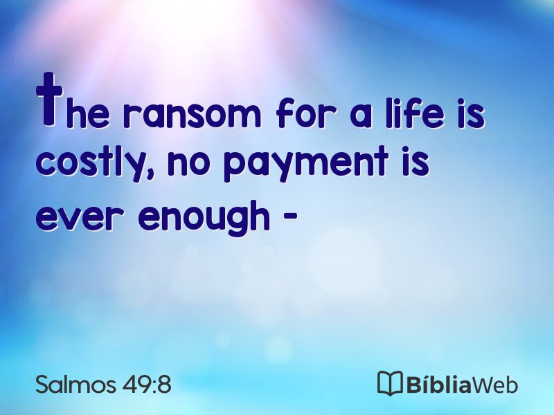 Salmos 49:8 em imagem para compartilhar
