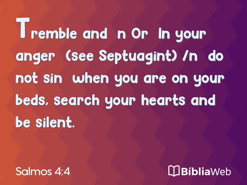 Salmos 4:4 em imagem para compartilhar