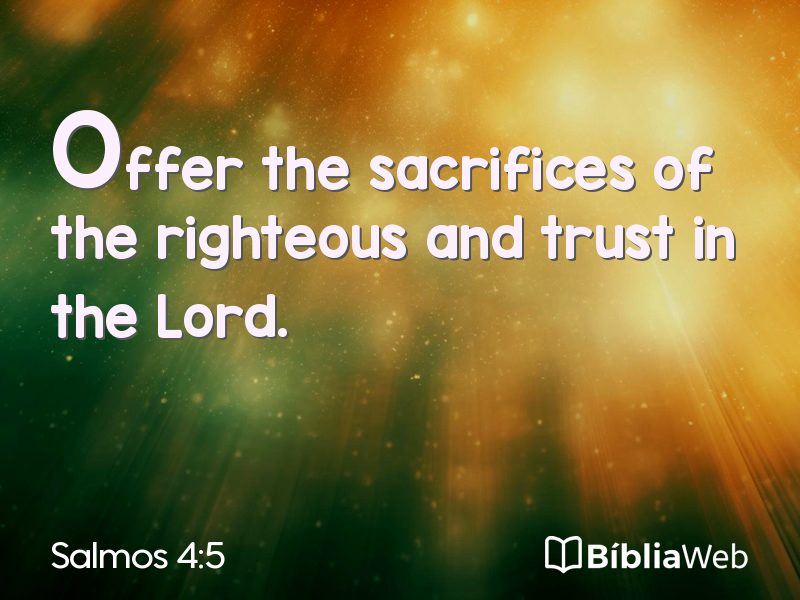 Salmos 4:5 em imagem para compartilhar