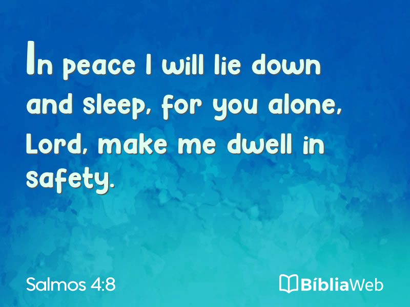Salmos 4:8 em imagem para compartilhar