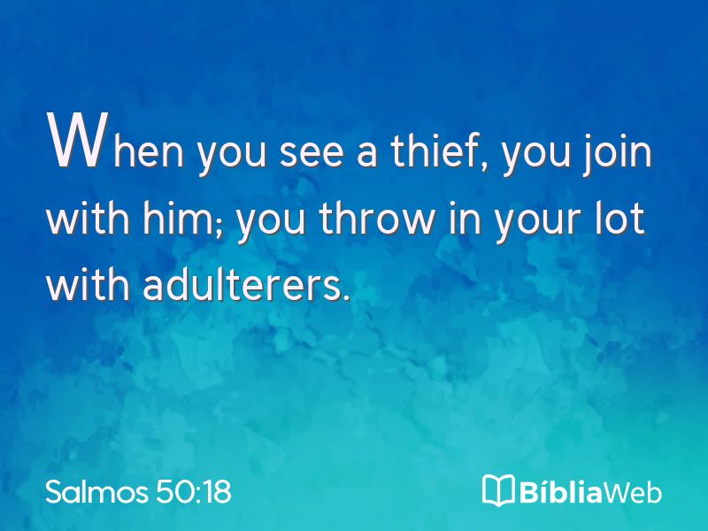 Salmos 50:18 em imagem para compartilhar