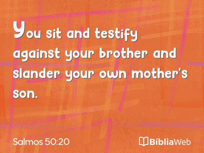 Salmos 50:20 em imagem para compartilhar