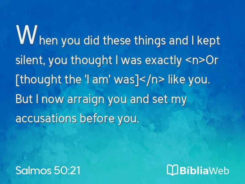 Salmos 50:21 em imagem para compartilhar
