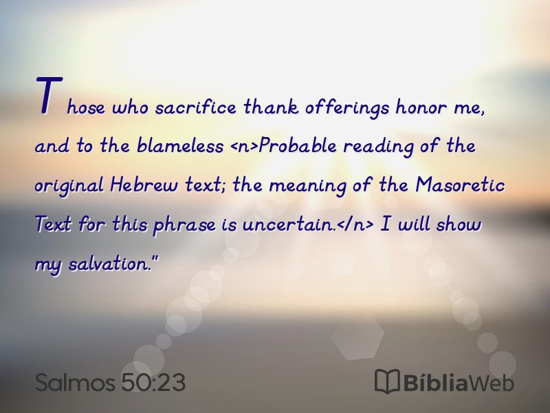 Salmos 50:23 em imagem para compartilhar