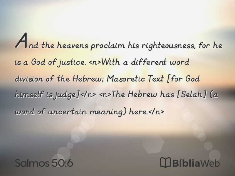 Salmos 50:6 em imagem para compartilhar