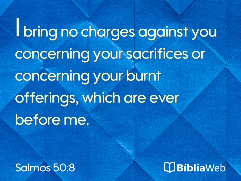 Salmos 50:8 em imagem para compartilhar