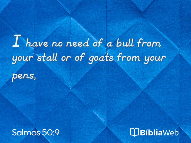 Salmos 50:9 em imagem para compartilhar