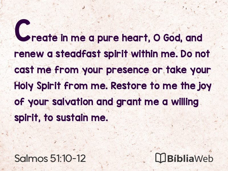 Salmos 51:10-12 em imagem para compartilhar