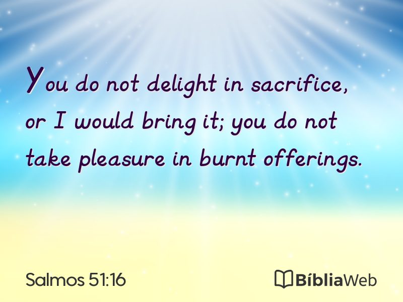 Salmos 51:16 em imagem para compartilhar