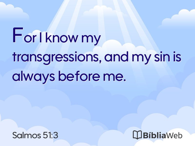 Salmos 51:3 em imagem para compartilhar
