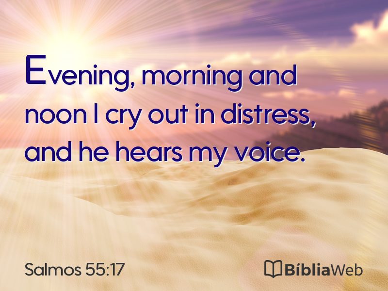 Salmos 55:17 em imagem para compartilhar