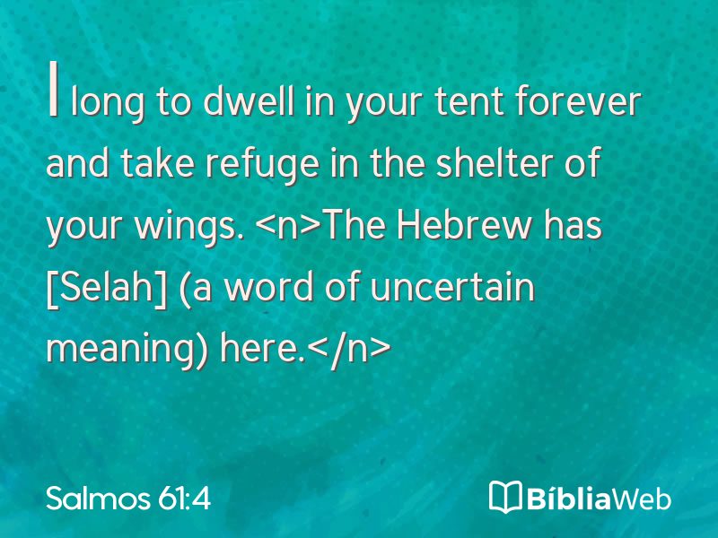 Salmos 61:4 em imagem para compartilhar