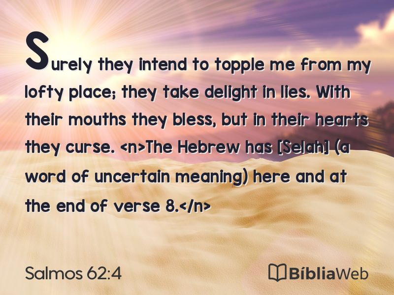 Salmos 62:4 em imagem para compartilhar