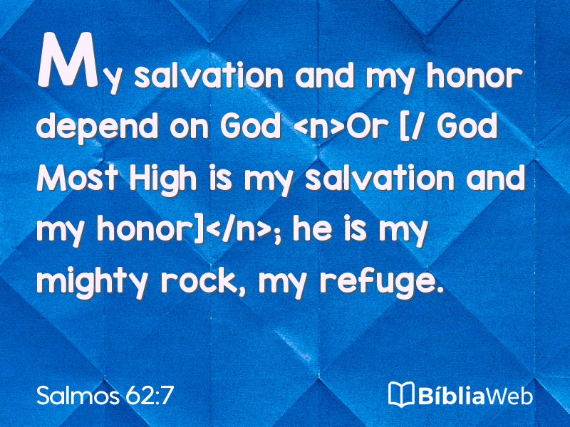 Salmos 62:7 em imagem para compartilhar