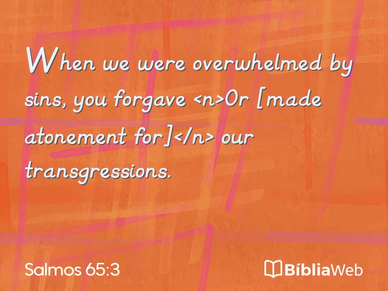Salmos 65:3 em imagem para compartilhar