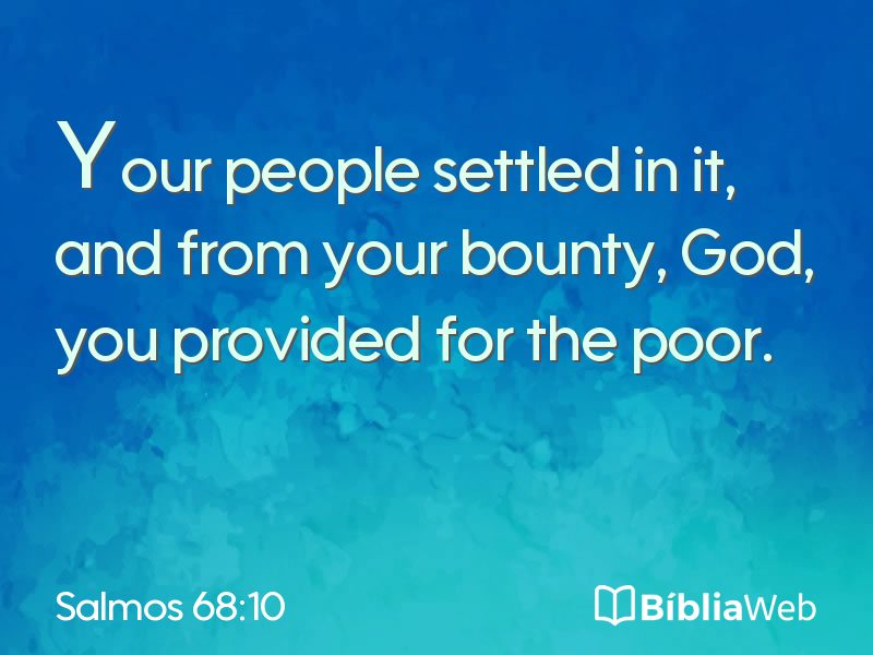 Salmos 68:10 em imagem para compartilhar