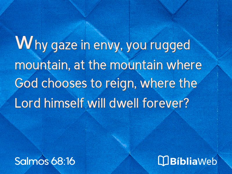 Salmos 68:16 em imagem para compartilhar