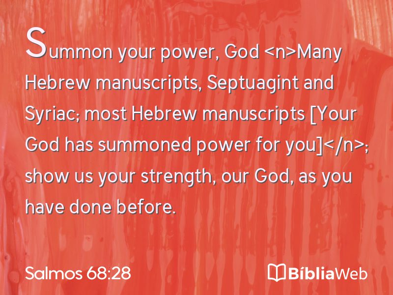 Salmos 68:28 em imagem para compartilhar