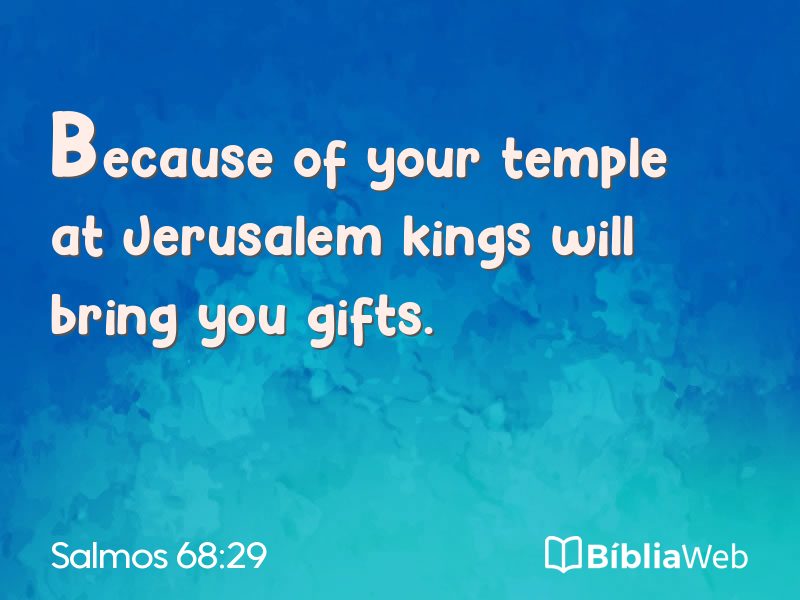 Salmos 68:29 em imagem para compartilhar
