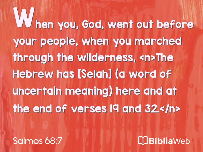 Salmos 68:7 em imagem para compartilhar