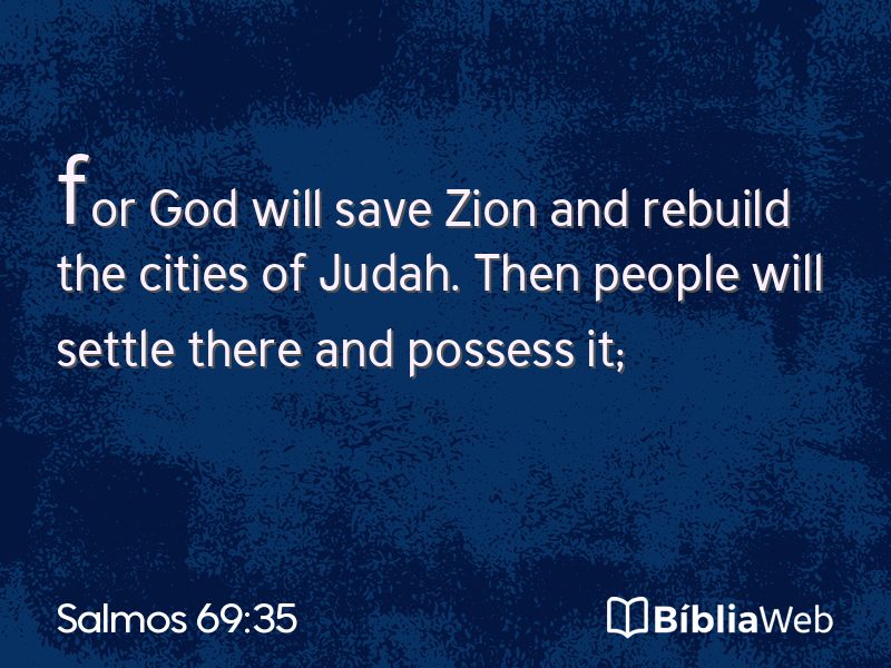 Salmos 69:35 em imagem para compartilhar