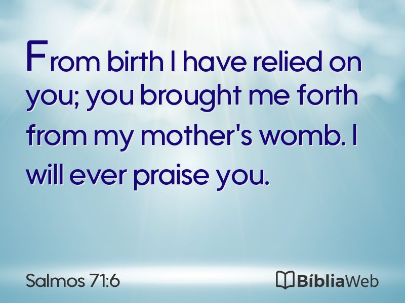 Salmos 71:6 em imagem para compartilhar