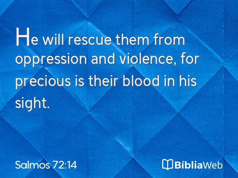 Salmos 72:14 em imagem para compartilhar