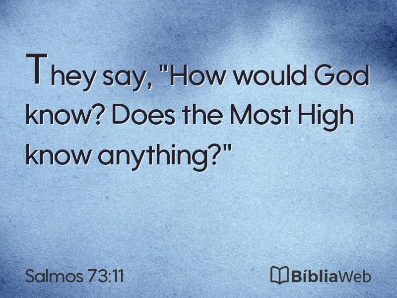 Salmos 73:11 em imagem para compartilhar