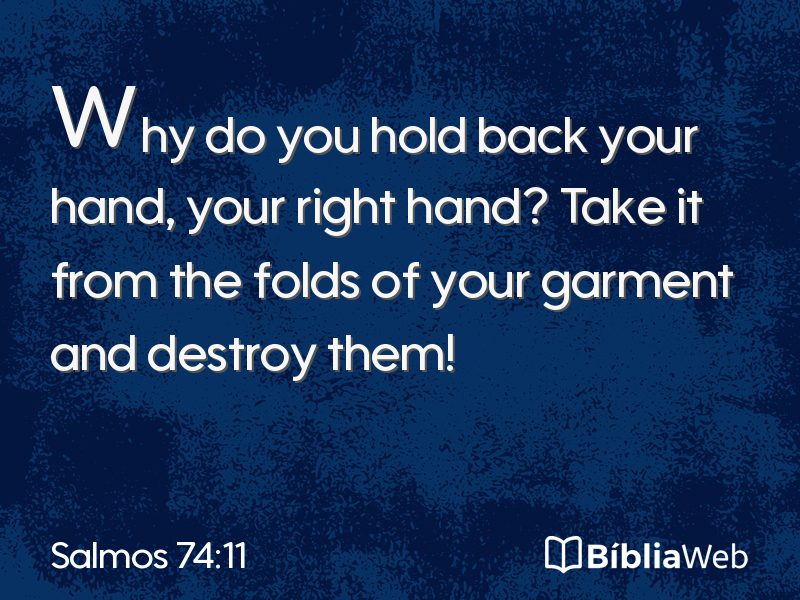 Salmos 74:11 em imagem para compartilhar