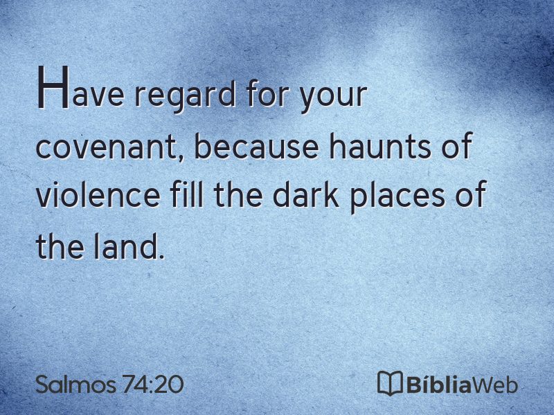 Salmos 74:20 em imagem para compartilhar