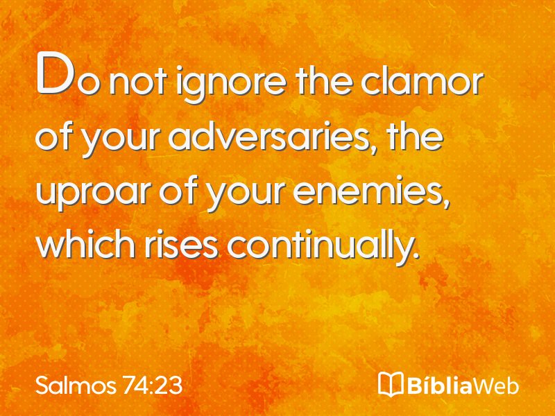 Salmos 74:23 em imagem para compartilhar