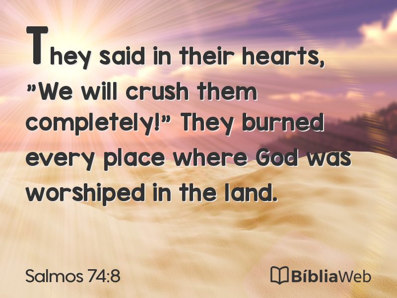 Salmos 74:8 em imagem para compartilhar