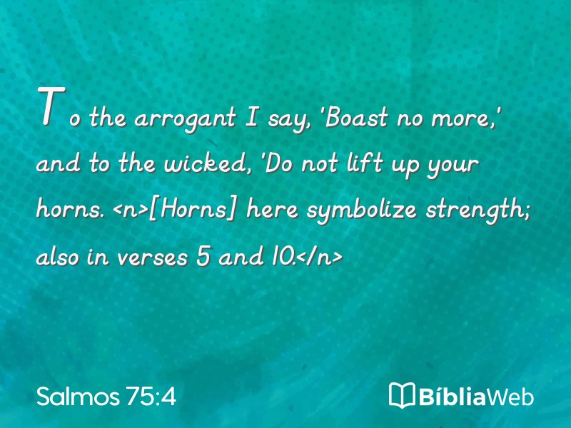 Salmos 75:4 em imagem para compartilhar