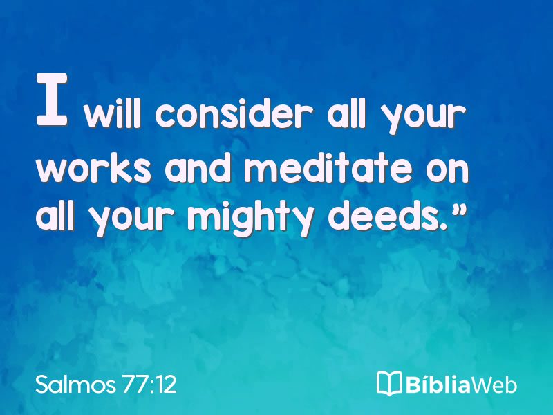 Salmos 77:12 em imagem para compartilhar
